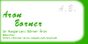 aron borner business card
